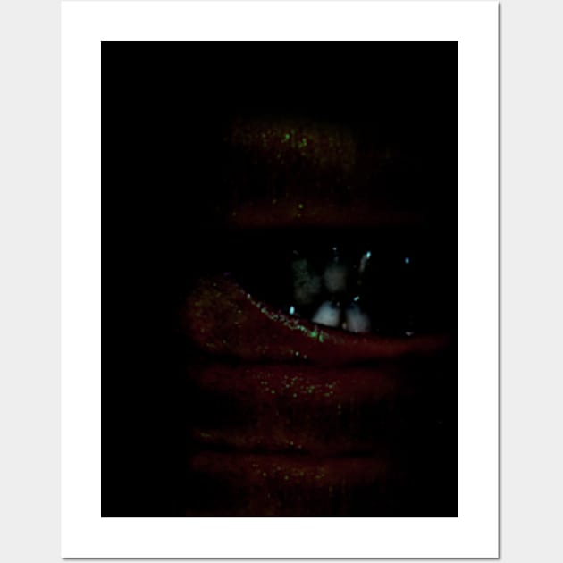 Digital collage and special processing. Bizarre. Mouth, teeth and fleshy parts. Dim, black on teeth. Wall Art by 234TeeUser234